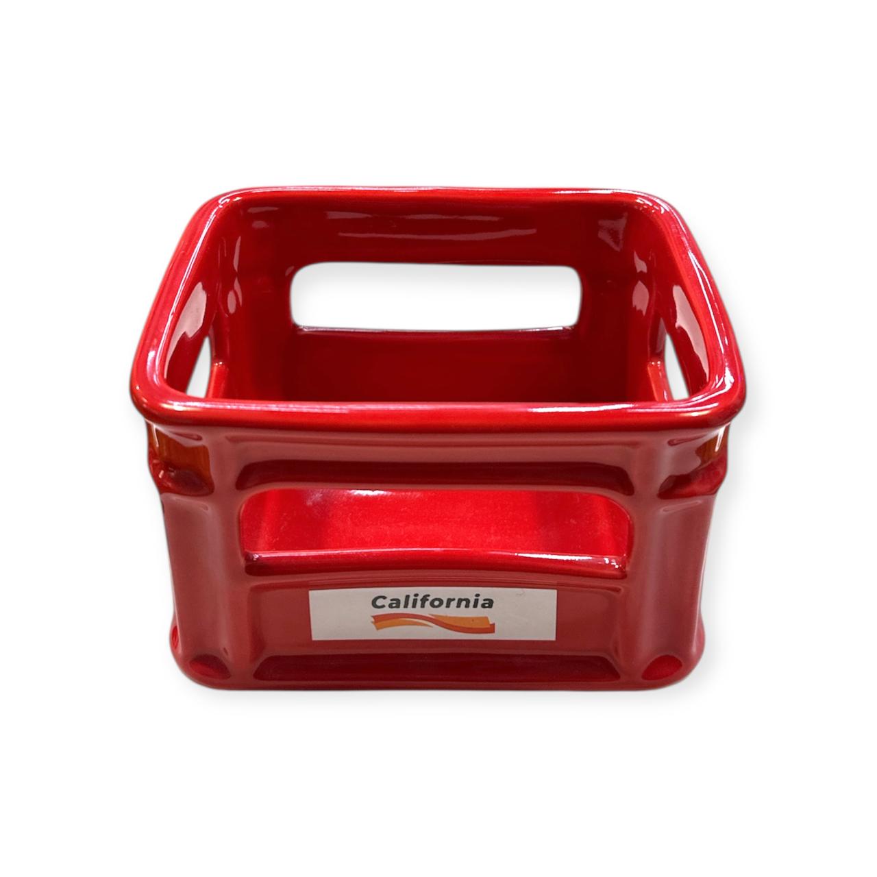 CERAMIC SNACK ORGANIZER- RED