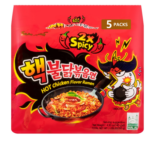 Samyang Buldak Hot Chicken Flavor Ramen Xtreme Spicy 140g x 5pieces (6657937998010)